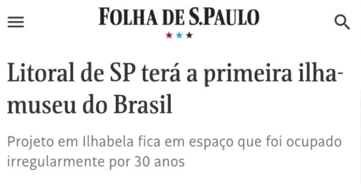 IlhaMuseu é destaque na Folha de S.Paulo